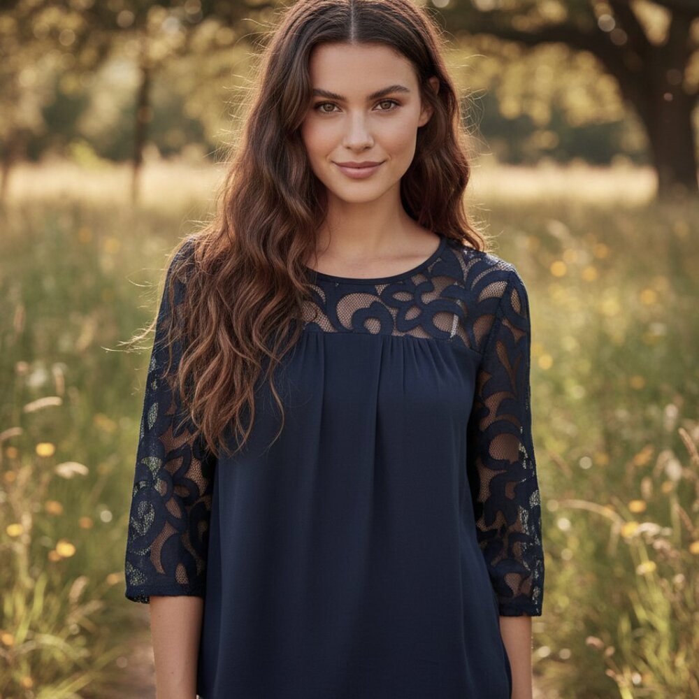 Old Navy S Gray Lace Top Mesh Charcoal Cottage Boho Coquette Coastal Indie